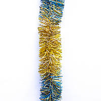 Новогоднее украшение мишура, 200x5 см, ПВХ, золото-синий