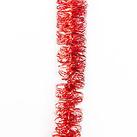 Новогоднее украшение мишура, 300x2 см, ПВХ, красный