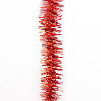 Новогоднее украшение мишура, 300x3,5 см, ПВХ, красный