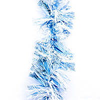 Новогоднее украшение мишура, 200x12 см, ПВХ, белый-голубой