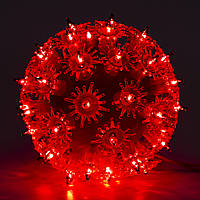 Светодиодная декорация светящийся шар, 12 см, 50л, красный, IP44