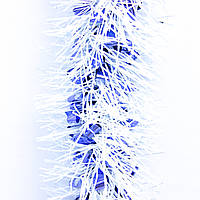Новогоднее украшение мишура, 200x9 см, ПВХ, белый-синий