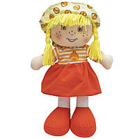 Мягкая игрушка кукла с вышитым лицом, 36 см, красное платье