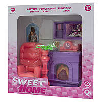 Игровой набор кукольная спальня "Современный дом", 31,5x9,5x33 см, розовый, пластик