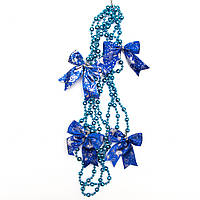 Новогоднее украшение подвеска с украшениями, 2,7 м, синий, пластик, текстиль