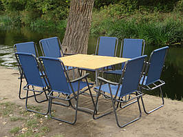 Столи і стільці для відпочинку на природі, крісла складні, туристичні меблі "Комфорт ФП2Х + 8с"