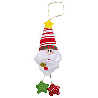 Новогодняя елочная игрушка подвесная фигурка Дед Мороз, 20 см, разноцветный, текстиль