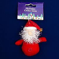 Елочная игрушка мягкая Красный Дед Мороз, 9 см, красный, текстиль
