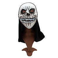 Карнавальная маска Череп, 20x38 см, полиэстер, белый