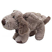 Мягкая игрушка собака-сумочка темные уши, 30 см, серый, полиэстер