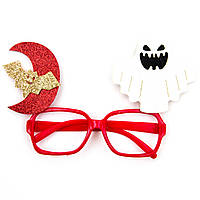 Карнавальные очки с привидениями, красный, белый, пластик