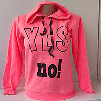 Кофта-топ з каптуром  для дівчинки 9-12 років. 3 нитки начіс, фото 2