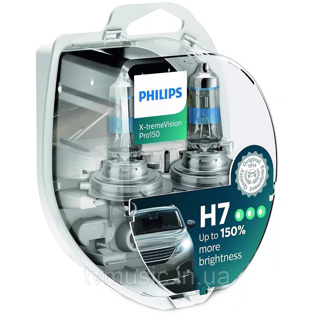 Галогенні лампи Philips X-tremeVision Pro150 + 150% H7 12 V 55 W 12972XVPS2