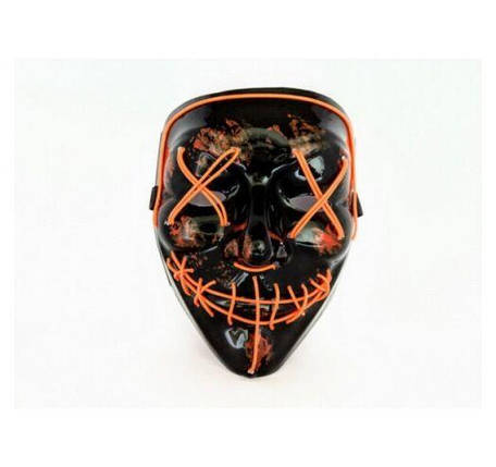 Неонова маска Purge Mask Судна ніч ABC Жовтогарячий, фото 1
