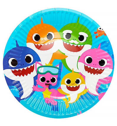 Паперові тарілки "Baby shark" (10 шт.), Ø - 18 см, Польща, фото 1