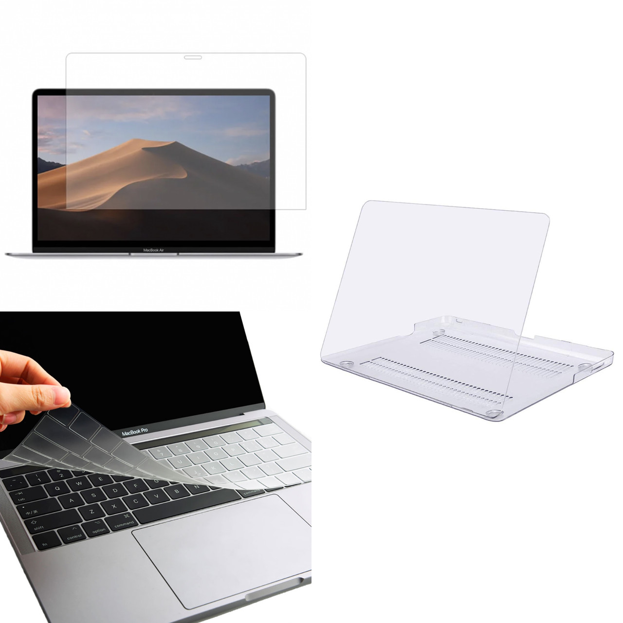 Чохол пластикова накладка для MacBook Air/Pro 13,3" + захисна плівка + накладка на клавіатуру, фото 1