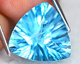 Натуральний топаз Swiss Blue (Свіс Блю) 10.02 ct 15.3 x 15.3 x 8.6mm, фото 4
