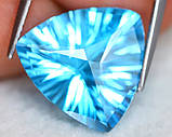 Натуральний топаз Swiss Blue (Свіс Блю) 10.02 ct 15.3 x 15.3 x 8.6mm, фото 3