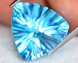 Натуральний топаз Swiss Blue (Свіс Блю) 10.02 ct 15.3 x 15.3 x 8.6mm, фото 2