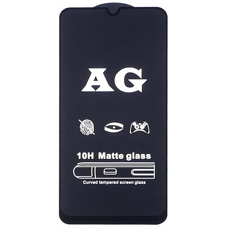 Захисне скло 2.5 D CP+ (full glue) Matte для Samsung A20/A30/A30s/A50/A50s/M30/M30s/M31/M21/M21s Чорний