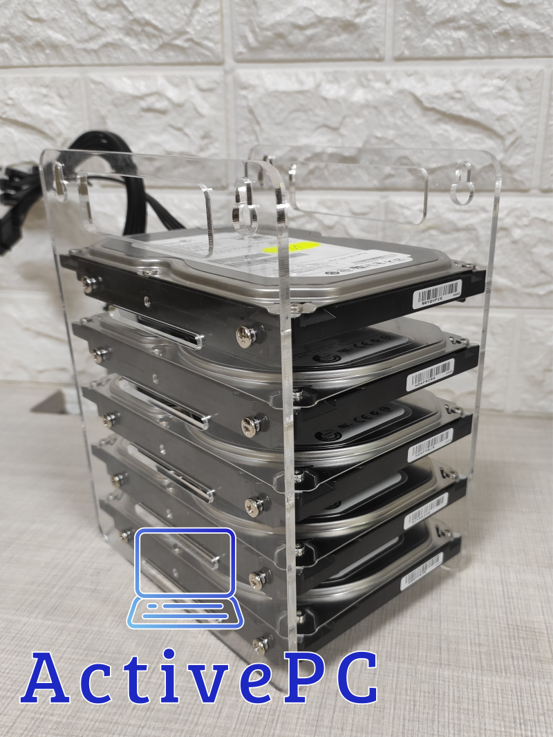 Кошик NAS на 5 жорстких дисків 3,5" + комплект шнурів MOLEX + 5 SATA + кріплення