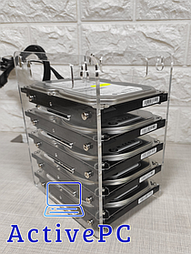 Кошик NAS на 5 жорстких дисків 3,5" + комплект шнурів MOLEX + 5 SATA + кріплення