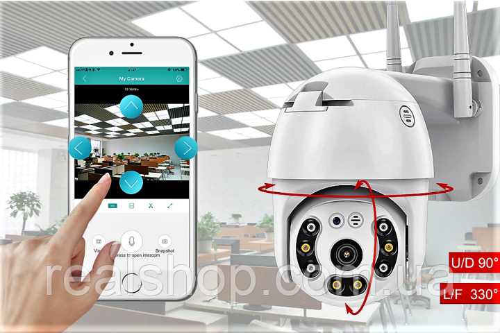 Поворотна WI-FI камера Outdoor PTZ 3MP 360 1080P зовнішня UKC N3 Q9, фото 1