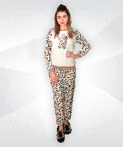 Піжама жіноча зимова махрова з вишивкою 03224