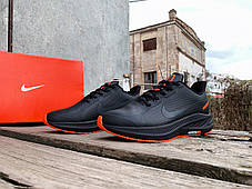 Чоловічі шкіряні кросівки Nike Zoom Guide 10 black orange чорні з жовтогарячим водонепроникні, фото 3