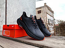Чоловічі шкіряні кросівки Nike Zoom Guide 10 black orange чорні з жовтогарячим водонепроникні, фото 6