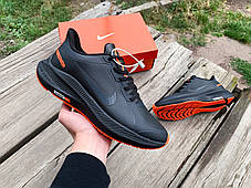 Чоловічі шкіряні кросівки Nike Zoom Guide 10 black orange чорні з жовтогарячим водонепроникні, фото 4