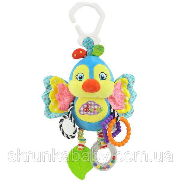 М'яка розвиваюча іграшка-підвіска Пташка Happy Monkey для колясок і автокрісел, фото 1