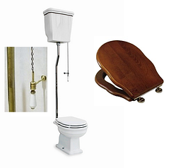 Унітаз з високим бачком бронза та сидіння дерево Hermitage Artceram