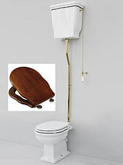 Унітаз з дерев'яним сидінням високий бачок золото Hermitage Artceram