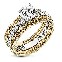 3 шт. Потрясающее обручальное кольцо с австрийскими кристаллами Сваровски мед золото размер 20