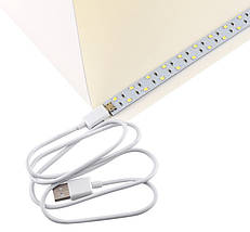 Лайтбокс для фото (30*30см) Световой Лайт бокс с 2x LED подсветкой для предметной макросъемки 30 х 30 см, фото 4