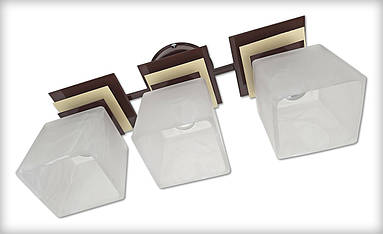 Стельова люстра в стилі модерн на 3 плафони коричнево-бежева для кухні, спальні, дитячої, коридору Астра/3