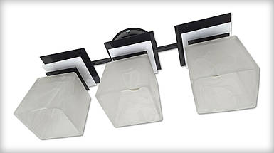 Стельова люстра в стилі модерн на 3 плафони для кухні спальні дитячої коридору Астра/3 чорно-біла