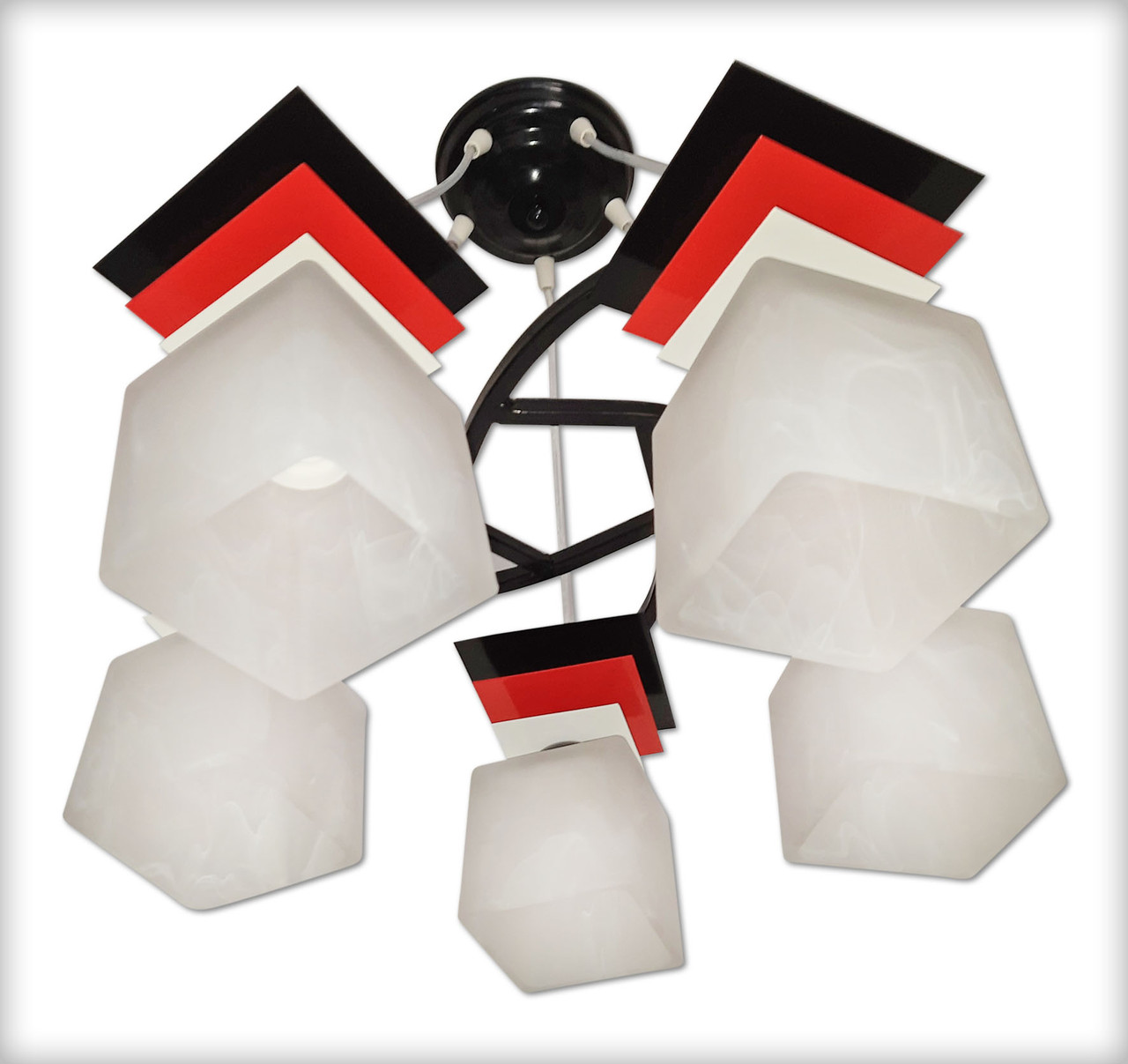 Люстра підвісна на 5 плафонів для великої кухні, дитячої, спальні Астра/5