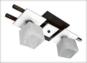 Світильник стельовий на 2 плафони для кухні, спальні, дитячої, коридору Данко/2 коричнево-білий, фото 2