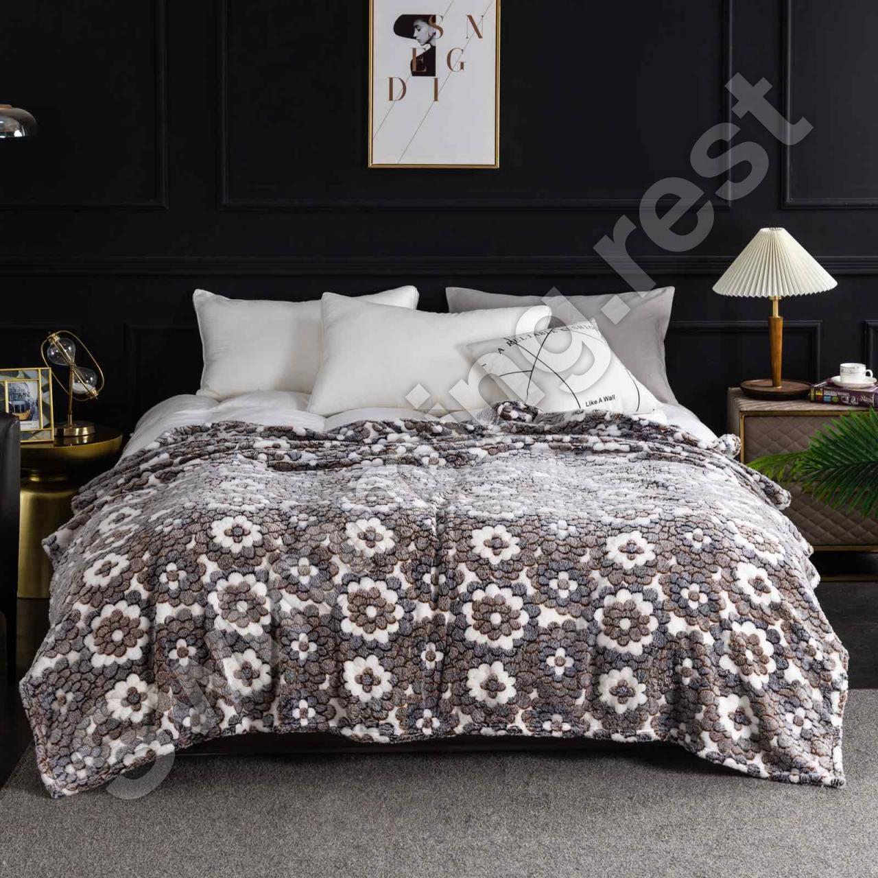 Плед м'який із мікрофібри 180х200 см. Плед Сніжок приємний до тіла трава, фото 1