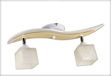 Світильник на 2 плафони стельовий для кухні, спальні, дитячої, коридору Зоряна/2 біло-бежевий