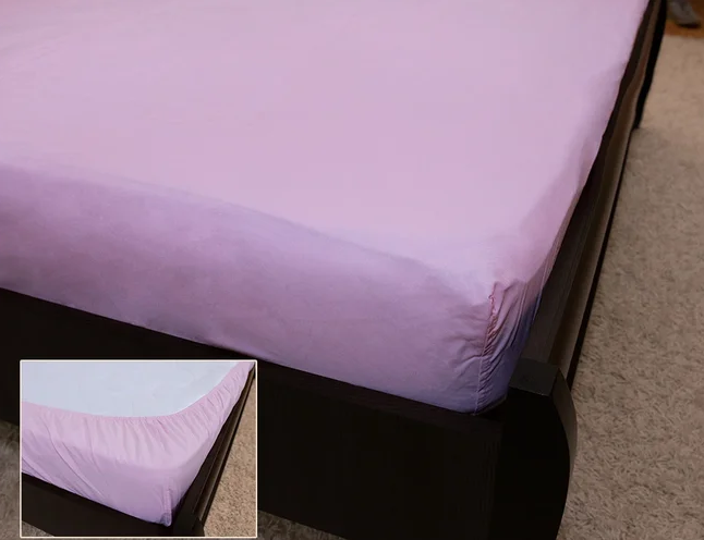 Простирадло на гумці 160х200х25 LIGHT VIOLET (3014) бавовна "Ранфорс"