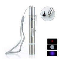 Лазер-ліхтар 9127 акумуляторний 3 в 1 (Фонар, Ультрафіолет, Лазер змінні картинки), заряджання від USB, метал