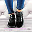 Жіночі кросівки на шнурівці замша+шкіра, чорні К 1381, фото 4