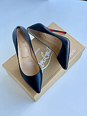 Жіночі чорні шкіряні туфлі — човники Christian Louboutin So Kate 12 см із червоною підошвою Лабутини лабутитен, фото 4