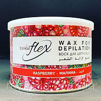 Воск теплый в банке Ital Wax Flex Малина, 400 мл 5886