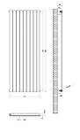 Дизайнерський вертикальний радіатор опалення ARTTIDESIGN Livorno 9/1600/612/50 чорний матовий, фото 3