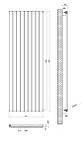 Вертикальний дизайнерський радіатор опалення ARTTIDESIGN Livorno 9/1800/612/50 чорний матовий, фото 3