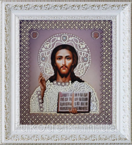Набір для вишивання Картини Бісером Р-209 Ікона Христа Спасителя. Вінчальна пара